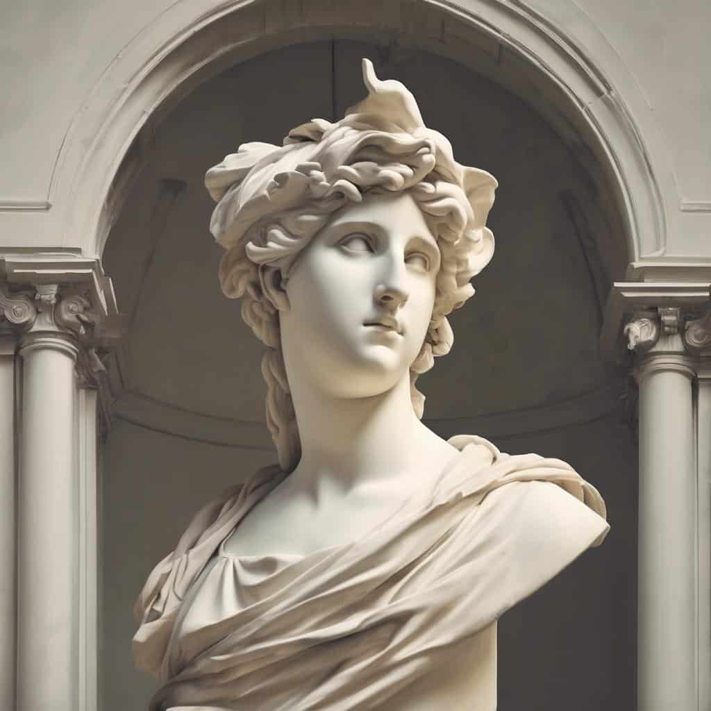 Άγαλμα Μνημείο τέχνης και πολιτισμού, επηρεασμένο από ελληνική αρχαία γλυπτική, αναδεικνύοντας την πολιτισμική έκφραση μέσα από την τέχνη.